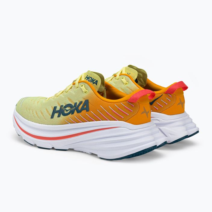 HOKA Bondi X ανδρικά παπούτσια για τρέξιμο λευκό και κίτρινο 1113512-WEPR 4