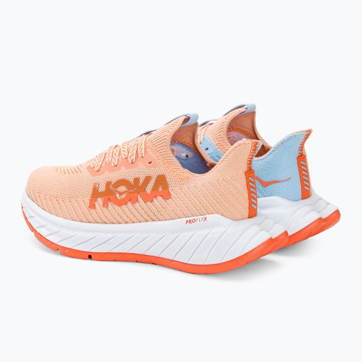 Γυναικεία παπούτσια για τρέξιμο HOKA Carbon X 3 ροδάκινο παρφέ/καλοκαιρινό τραγούδι 4