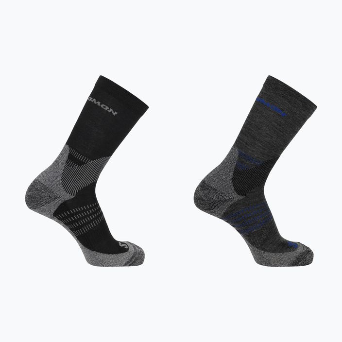 Salomon X Ultra Access Crew 2 ζευγάρια κάλτσες πεζοπορίας ανθρακί/μαύρο 8