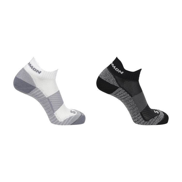 Salomon Aero Ankle κάλτσες τρεξίματος 2 ζευγάρια μαύρες/λευκές 2