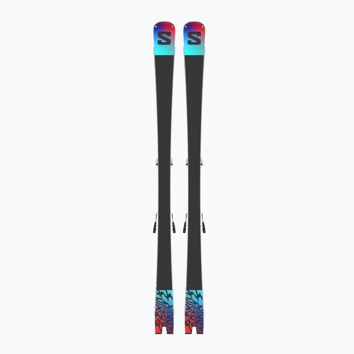 Salomon Addikt + Z12 GW downhill σκι λευκό/μαύρο/παστέλ μπλε νέον 7