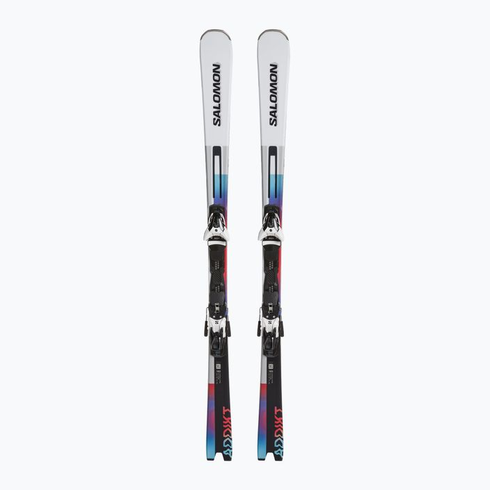 Salomon Addikt + Z12 GW downhill σκι λευκό/μαύρο/παστέλ μπλε νέον