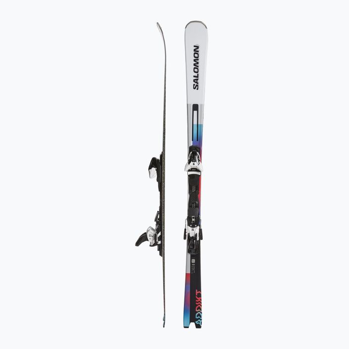 Salomon Addikt + Z12 GW downhill σκι λευκό/μαύρο/παστέλ μπλε νέον 2