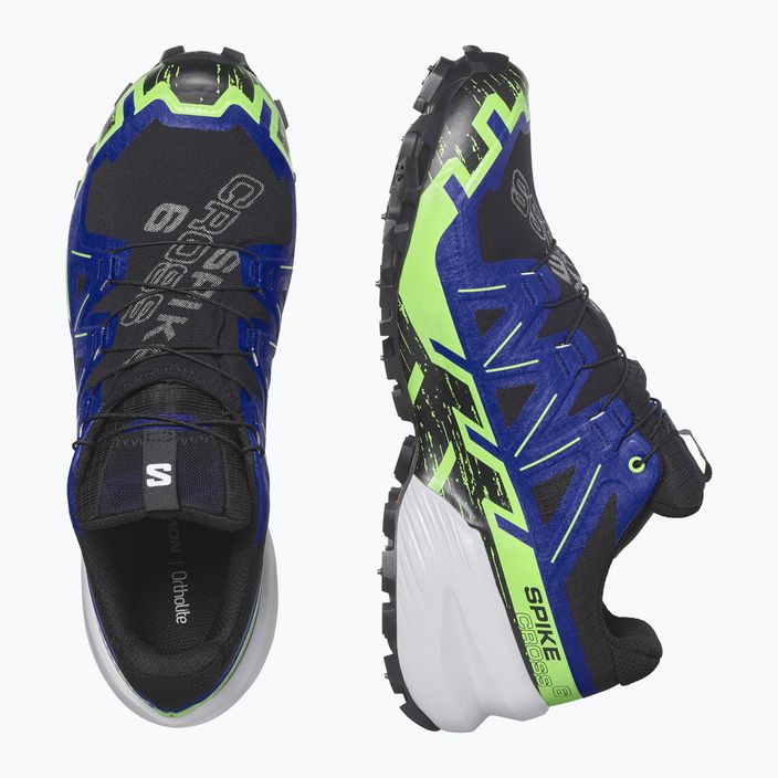 Ανδρικά παπούτσια για τρέξιμο Salomon Spikecross 6 GTX μαύρο/surf the web/green gecko 11