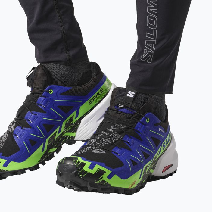 Ανδρικά παπούτσια για τρέξιμο Salomon Spikecross 6 GTX μαύρο/surf the web/green gecko 13
