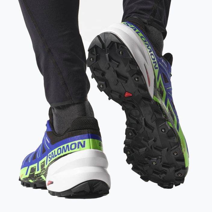 Ανδρικά παπούτσια για τρέξιμο Salomon Spikecross 6 GTX μαύρο/surf the web/green gecko 14