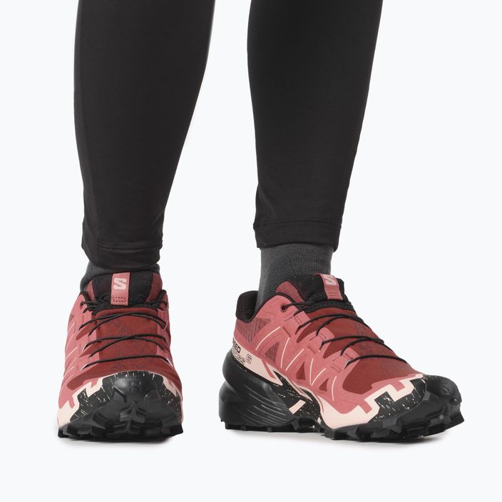 Salomon Speedcross 6 γυναικεία παπούτσια τρεξίματος από δέρμα αγελάδας/μαύρο/αγγλικό τριαντάφυλλο 4