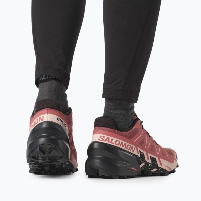 Salomon Speedcross 6 γυναικεία παπούτσια τρεξίματος από δέρμα αγελάδας/μαύρο/αγγλικό τριαντάφυλλο 5