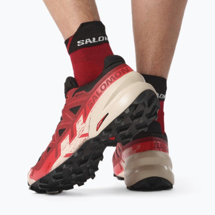 Salomon Speedcross 6 GTX ανδρικά παπούτσια για τρέξιμο μαύρο/κόκκινο ντάλια/κόκκινο παπαρούνα 3