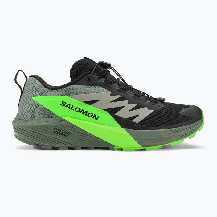 Ανδρικά αθλητικά παπούτσια τρεξίματος Salomon Sense Ride 5 μαύρο/λαυρένιο στεφάνι/πράσινο γκέκο 2