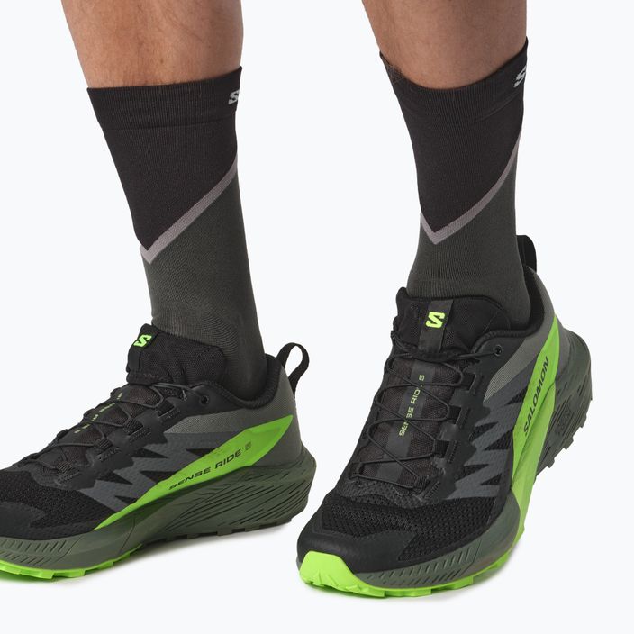Ανδρικά αθλητικά παπούτσια τρεξίματος Salomon Sense Ride 5 μαύρο/λαυρένιο στεφάνι/πράσινο γκέκο 3