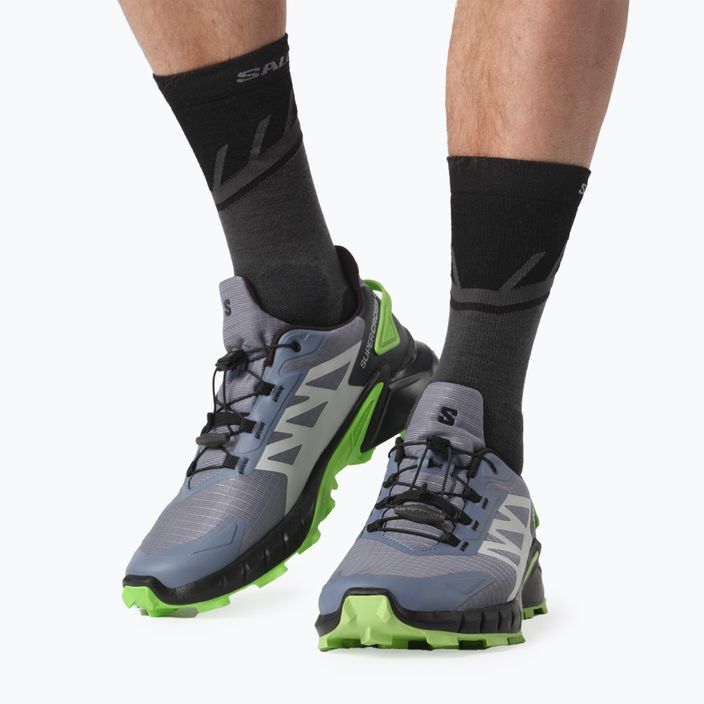 Salomon Supercross 4 ανδρικά παπούτσια για τρέξιμο flint stone/μαύρο/πράσινο γκέκο 4