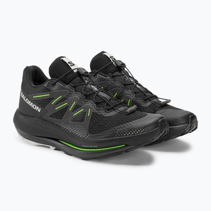 Ανδρικά αθλητικά παπούτσια Salomon Pulsar Trail μαύρο/μαύρο/πράσινο γκέκο 4