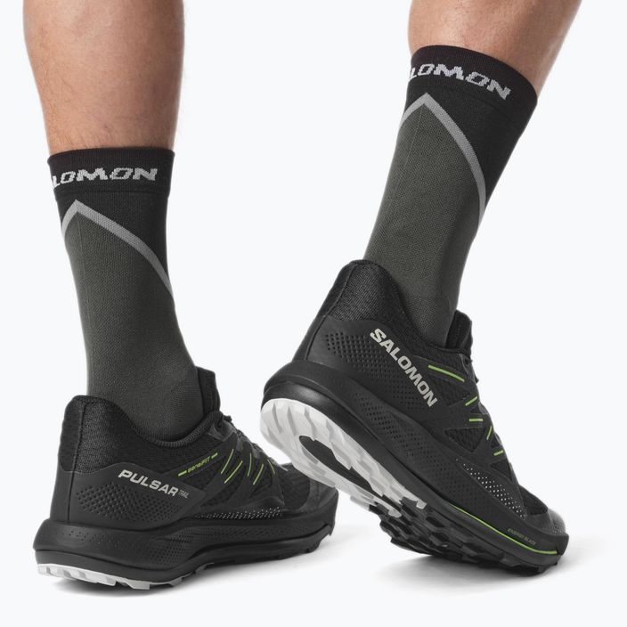 Ανδρικά αθλητικά παπούτσια Salomon Pulsar Trail μαύρο/μαύρο/πράσινο γκέκο 17