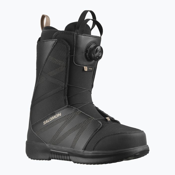 Ανδρικές μπότες snowboard Salomon Titan Boa μαύρο/μαύρο/καβουρδισμένο κάσιους 6