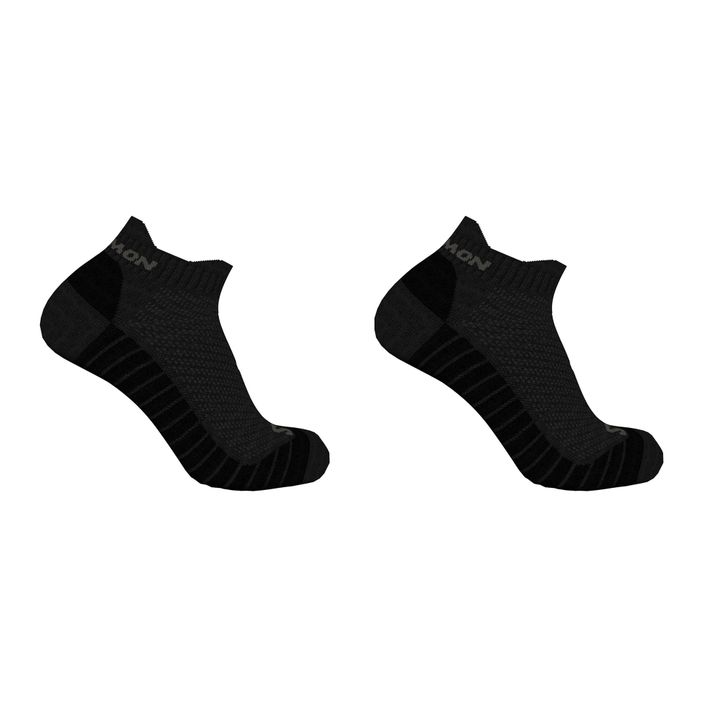 Salomon Aero Ankle κάλτσες τρεξίματος 2 ζευγάρια μαύρες/ασημένιες 2