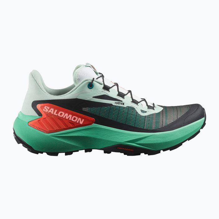 Salomon Genesis bay/electric green/cherry γυναικεία παπούτσια για τρέξιμο 2