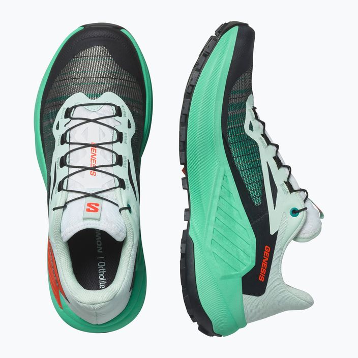 Salomon Genesis bay/electric green/cherry γυναικεία παπούτσια για τρέξιμο 6