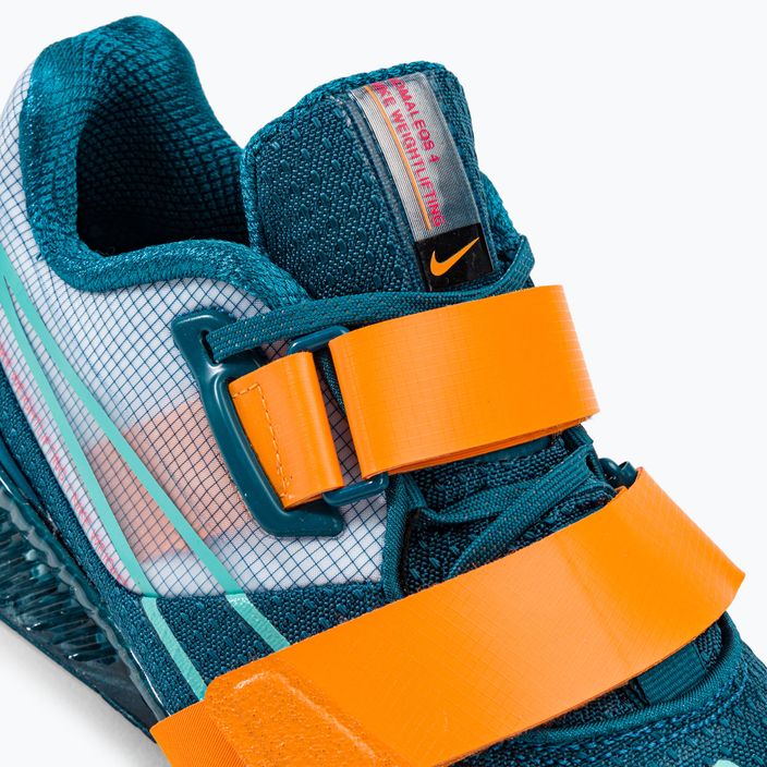 Nike Romaleos 4 μπλε / πορτοκαλί παπούτσια άρσης βαρών 8