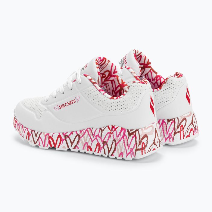 SKECHERS Uno Lite Lovely Luv λευκό/κόκκινο/ροζ παιδικά αθλητικά παπούτσια 3