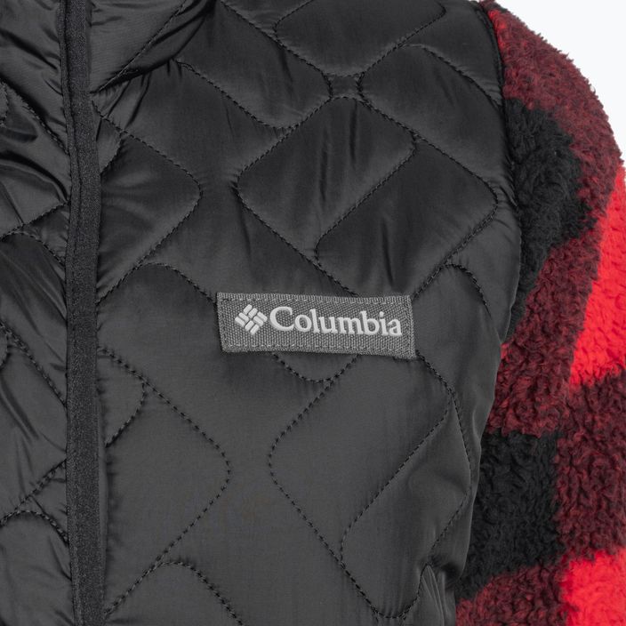 Γυναικείο Columbia Sweet View Fleece Hooded trekking φούτερ με κουκούλα μαύρο/κόκκινο lily check print 9