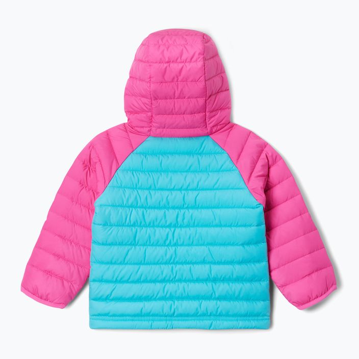 Columbia Powder Lite Hooded παιδικό πουπουλένιο μπουφάν με κουκούλα geyser/pink ice 6