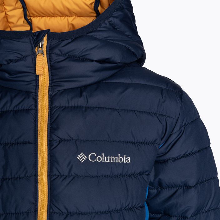 Columbia Powder Lite Hooded bright indigo/collegiate navy παιδικό πουπουλένιο μπουφάν με κουκούλα 3