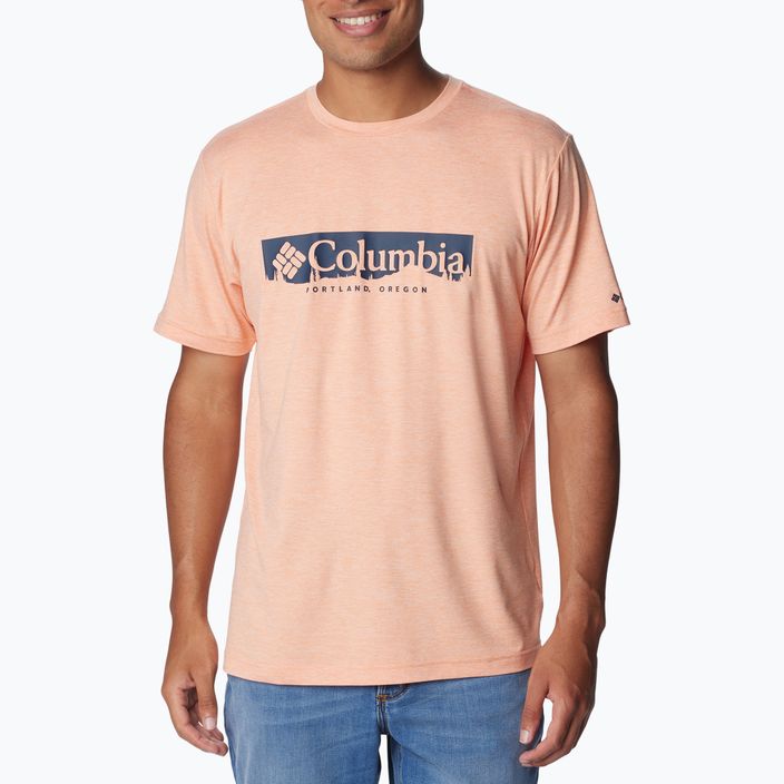 Columbia Kwick Hike Graphic SS ανδρικό πουκάμισο trekking apricot fizz/csc box treeline