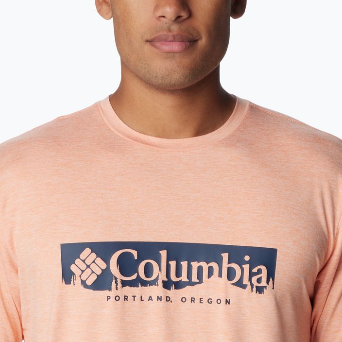 Columbia Kwick Hike Graphic SS ανδρικό πουκάμισο trekking apricot fizz/csc box treeline 5