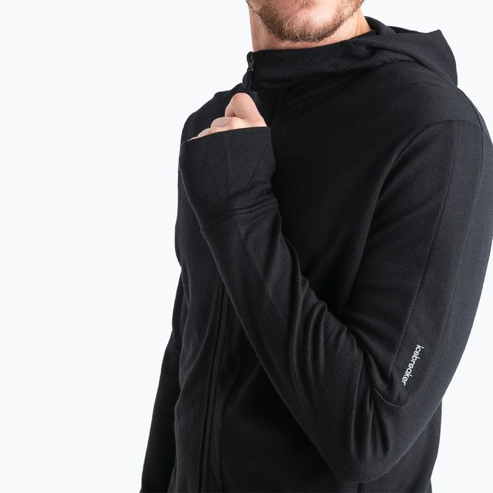 Ανδρικό Icebreaker Merino 260 Quantum IV Zip Hoodie μαύρο 4