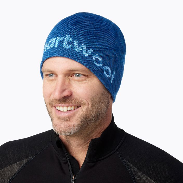 Smartwool Lid Logo χειμερινός σκούφος μπλε SW011441J96 7