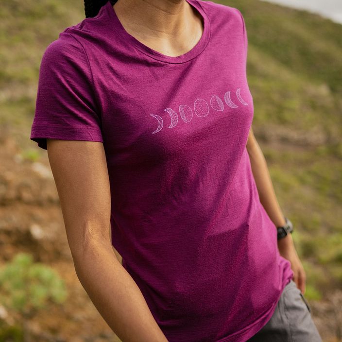Icebreaker Tech Lite II Moon Phase γυναικείο trekking t-shirt μπορντό IB0A56NO7351 10