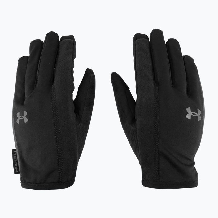 Ανδρικά αντανακλαστικά γάντια τρεξίματος Under Armour Storm Run Liner μαύρο/μαύρο 3