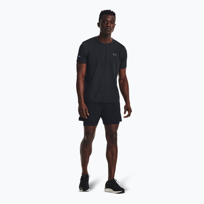 Ανδρικό μπλουζάκι Under Armour Seamless Stride μαύρο/ανακλαστικό 2