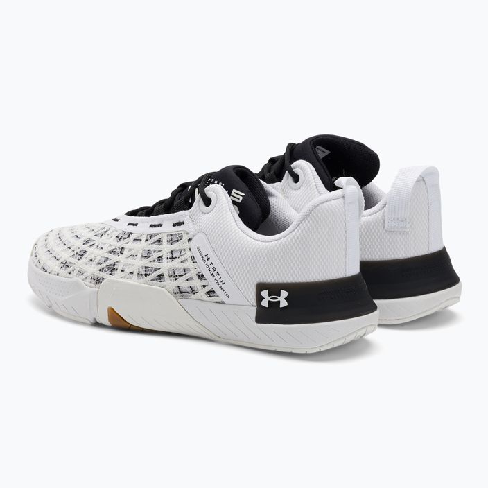 Under Armour Tribase Reign 5 λευκά/μαύρα/λευκά ανδρικά παπούτσια προπόνησης 3
