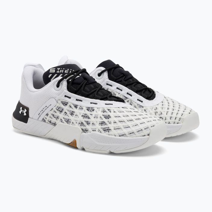 Under Armour Tribase Reign 5 λευκά/μαύρα/λευκά ανδρικά παπούτσια προπόνησης 4