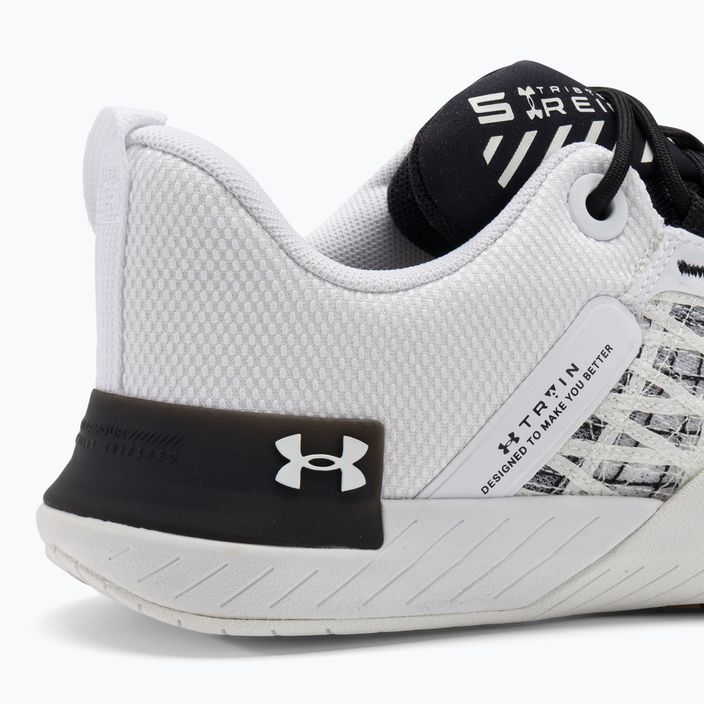 Under Armour Tribase Reign 5 λευκά/μαύρα/λευκά ανδρικά παπούτσια προπόνησης 9