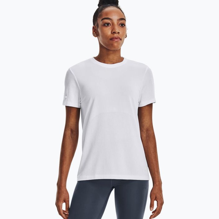 Under Armour Seamless Stride γυναικείο μπλουζάκι για τρέξιμο λευκό 1375698 3