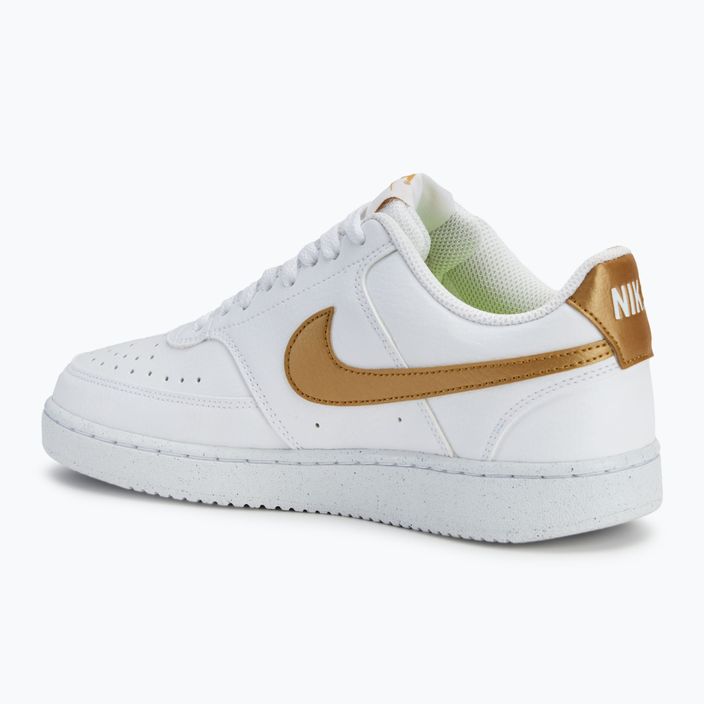 Nike Court Vision Low γυναικεία παπούτσια Next Nature λευκό/μεταλλικό χρυσό 3