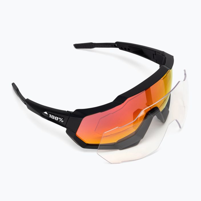 Γυαλιά ποδηλασίας 100% Speedtrap soft tact μαύρο/κόκκινο πολυστρωματικό καθρέφτη 60012-00004