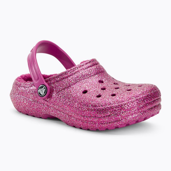 Crocs Classic Lined Glitter Clog φούξια fun/multi παιδικά σανδάλια 2