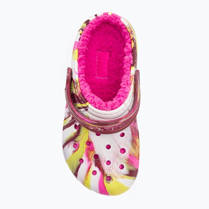 Crocs Classic Lined Marbled Clog electric pink/multi παιδικές σαγιονάρες 7