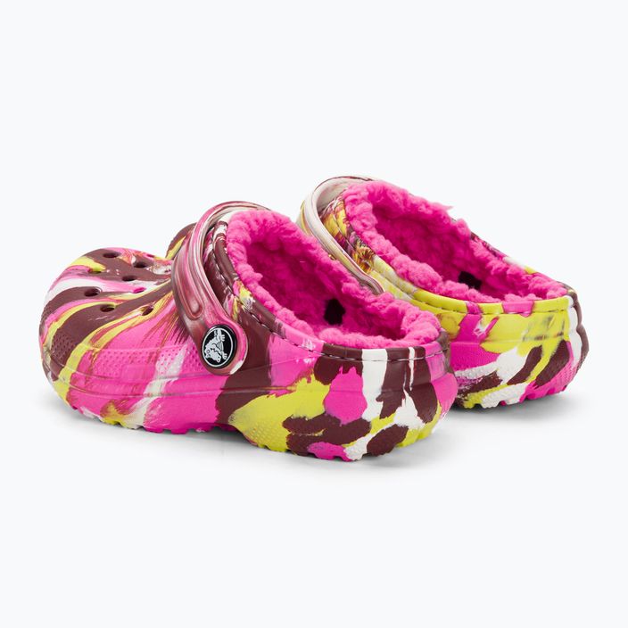 Crocs Classic Lined Marbled Clog electric pink/multi παιδικές σαγιονάρες 4