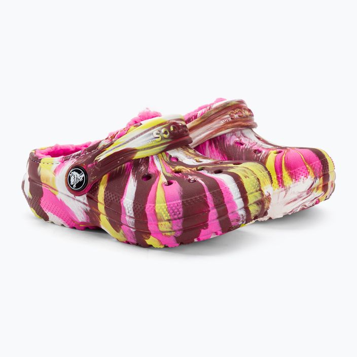 Crocs Classic Lined Marbled Clog electric pink/multi παιδικές σαγιονάρες 5