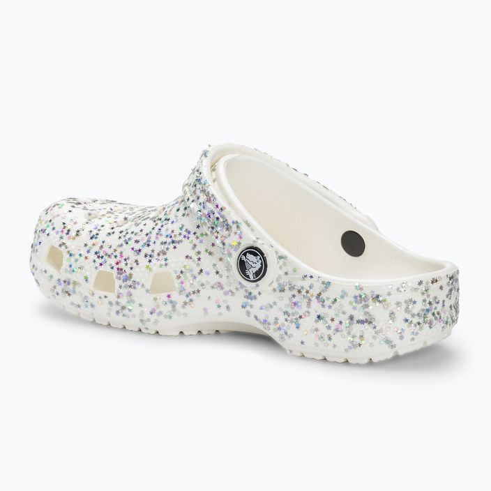 Crocs Classic Starry Glitter λευκές παιδικές σαγιονάρες 4