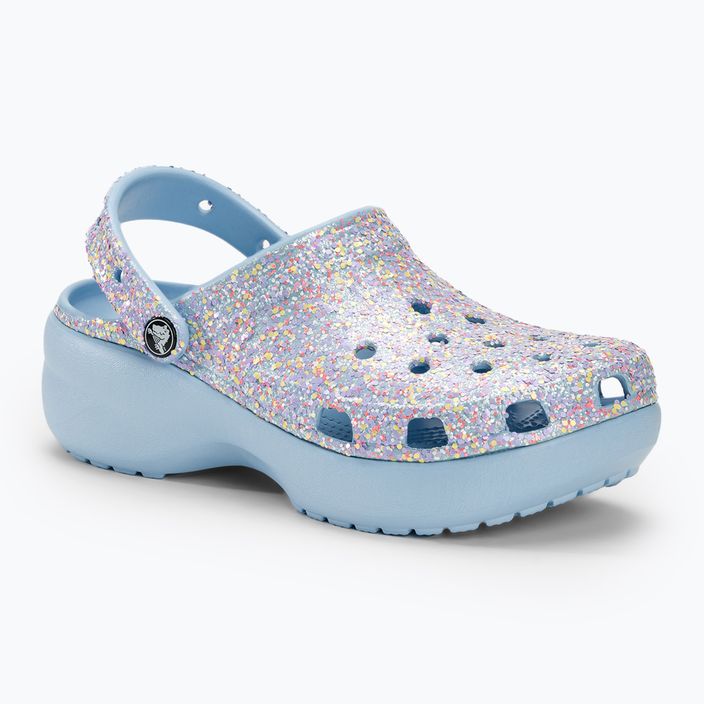 Γυναικεία Crocs Classic Platform Glitter μπλε calcite/multi σαγιονάρες 2