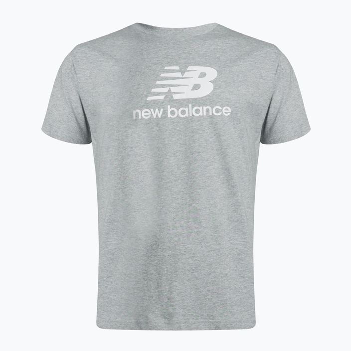 New Balance Essentials Stacked Logo Co γκρι ανδρικό μπλουζάκι προπόνησης MT31541AG 5