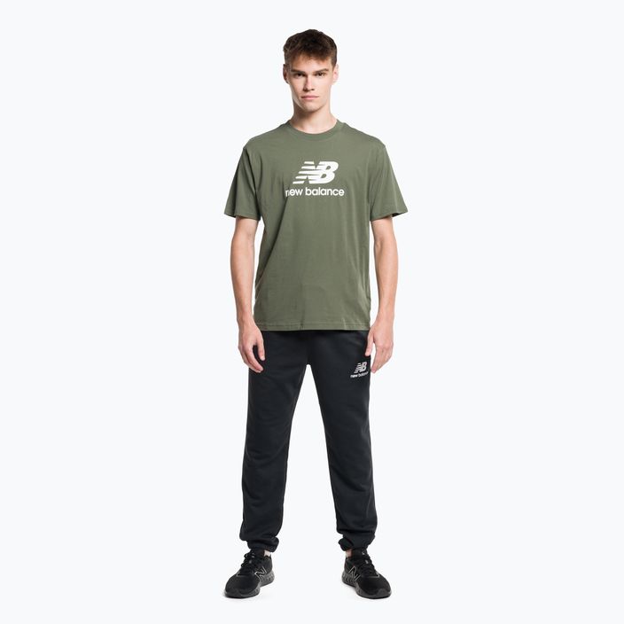 New Balance Essentials Stacked Logo Co ανδρικό μπλουζάκι προπόνησης πράσινο MT31541DON 2