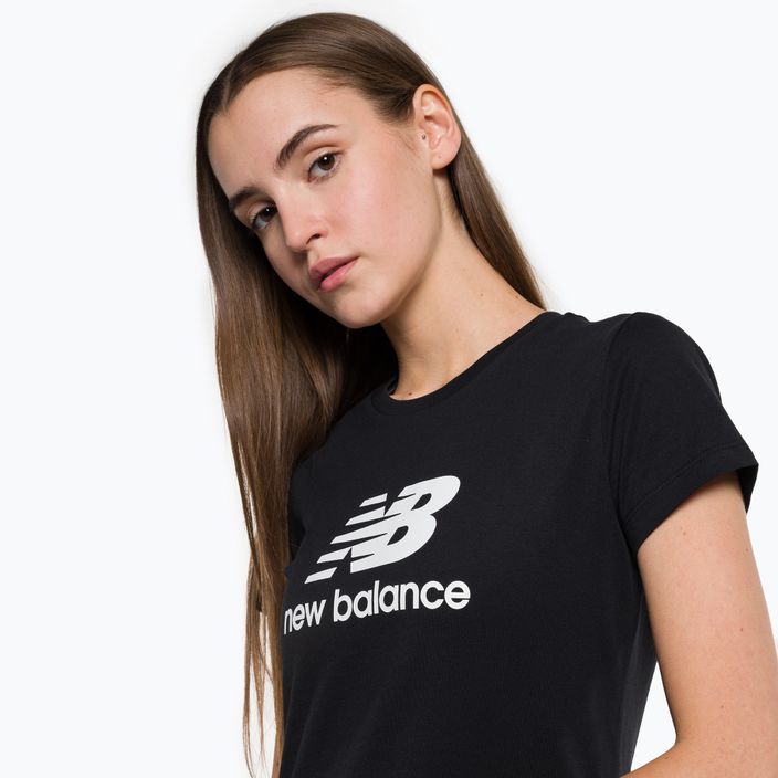 Γυναικείο μπλουζάκι New Balance Essentials Stacked Logo Co T-shirt μαύρο WT31546BK 4