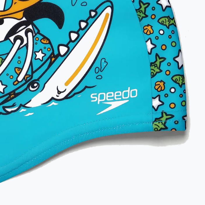 Speedo Printed Polyester μπλε/πράσινο καπέλο κολύμβησης 3